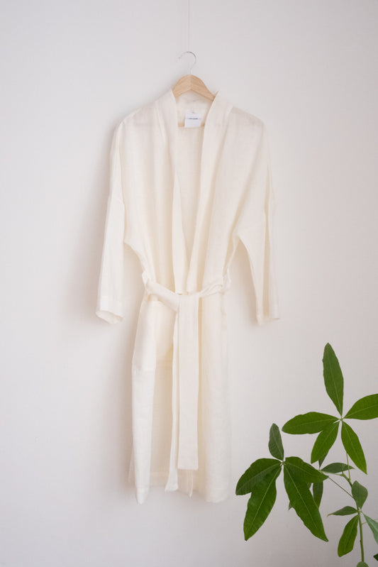 KIMONO ROBE eggshell white