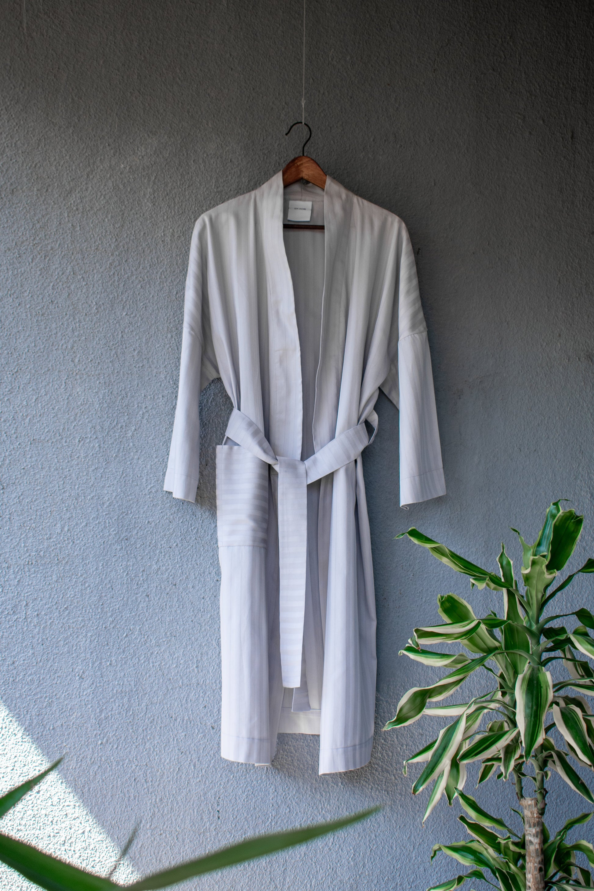 KIMONO ROBE light grey striped LEA LAZARI KIMONO ROBE light grey striped LEA LAZARI